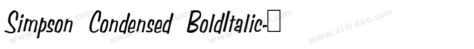 Simpson Condensed BoldItalic字体转换